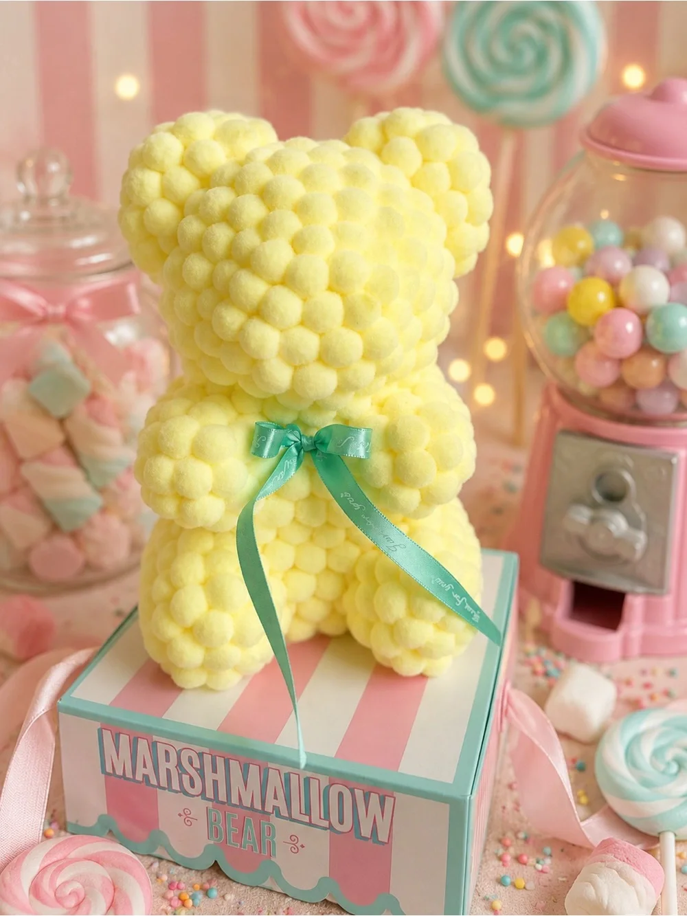 💗5 for $25💗 Motion Design Always & Forever Yellow Marshmallow Bear Decor Plush